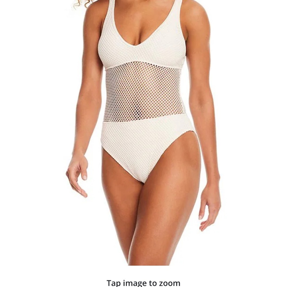 White Mesh One-Piece Swimsuit